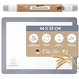 Backefix Silikon Backmatte 44×33 cm Grau – wiederverwendbare Dauerbackmatte und Silikon Backpapier für Backblech als Alternative, Platin-Silikon, antihaftend, spülmaschinenfest, frei von BPA & PFAS