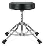 XDrum Schlagzeughocker Junior - Drumhocker für Kinder - 3-Fach Höhenverstellbar von 32cm-37cm - Stabile Gummifüße für perfekten Stand