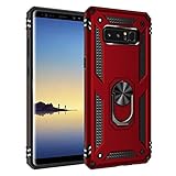BestST Galaxy Note 8 Hülle für Samsung Galaxy Note 8 Schutzhülle 360 Grad Drehbar Ringhalter mit Magnetischer Handyhalter Auto Handy hülle + Displayschutz - Rot
