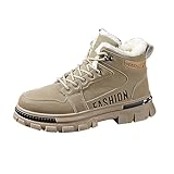 Bequeme Wanderstiefel für Herren – warme Winterstiefel für Herren, rutschfest, Outdoor, warm, kurze Stiefel, ganztägiger Komfort, Winter-Schneestiefel, breite Passform, mit Pelz gefüttert