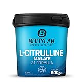 Bodylab24 L-Citrulline Malate 500g, 5g L-Citrullin Malat je Tagesdosis, Citrullin-Malat-Formel im Verhältnis 2:1, perfekt für hochintensive Workouts, geschmacksneutrales Pulver