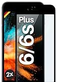 moex Full Screen Schutzglas kompatibel mit iPhone 6s Plus / 6 Plus - Schutzfolie randlos, ganzer Bildschirm, Curved 3D Schutzglas Folie, Clear 2x Schwarz