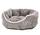 Dehner Lieblinge Hundebett und Katzenbett Sammy, oval, ca. 45 x 40 x 14 cm, Polyester, grau