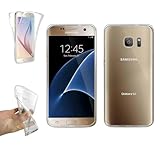 REY Transparent Silikonhülle TPU für Samsung Galaxy S7 Edge, Handyhülle Premium Kratzfest TPU 360 Grad Full Body