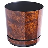 KORAD Blumentopf mit Drainagelöchern Holz 18 cm - Pflanzkübel aus Hochwertiger Kunststoff - Dekorativer Topf für Pflanzen