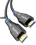 Cratree 8K HDMI Kabel 4 Meter - High Speed HDMI Kabel 48Gbps, 8K 60Hz, 4K 120Hz, Geflochten, eARC, ARC, HDCP 2.2 2.3 - Kompatibel mit PS5, Monitor, UHD TV