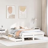 Xichuzi Massivholzbett ohne Matratze Weiß 140x200 cm Kiefernholz, Bett, Bed Frame, Familienbett, Bettrahmen, Bett Gestell, Bett Rahmengestell, Schlafzimmer Bett - 3309039