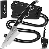 GREIFS® Neck Knife NEXUS mit Kydex Scheide, Clip und Paracord zum Umhängen oder Einstecken, Tactical Survival Outdoor EDC Messer versteckt Tragen - Legal in Deutschland