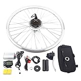 HUSPOO E-Bike Umbausatz 36V 350W | 26 Zoll Hinterrad mit Zahnradmotor & LCD | PAS & Bremshebel für V/Disc-Bremsen