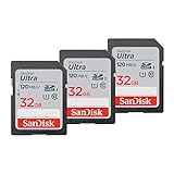 SanDisk Ultra 32GB SDHC Memory Card, Up to 120 MB/s, Class 10, UHS-I, V10, 3 packs