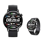 Wizvox 2025 Smartwatch Mit EKG - 𝐁l𝐮𝐭𝐳𝐮𝐜𝐤𝐞𝐫 Smartwatch Bluetooth Verbunden 1.43' Blutdruckmessgerät Mit EKG Alltagsleben F67S0517,BlackSteel