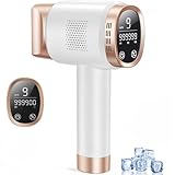 3 in 1 IPL Geräte Haarentfernung mit Kühlfunktion, 600NM-1200NM Rotlicht-Welle, LCD-Touchscreen, Laser Haarentfernung mit 9 Energiestufen, Max. 21 J für Bikini, Achseln, Gesicht, Körper