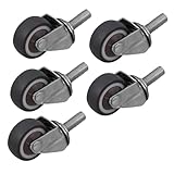 KONTONTY 5 Stück Teiliges Tpr Universalrollen Leise Drehbar Möbelrollen Ersatzrollen für Möbel Einkaufswagen und Geräte mit Einfacher Montage