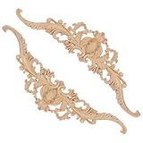 TOYANDONA 2 Stück Holzornamente Retro Geschnitzte Möbel Applikationen Handgearbeitete Holz Deko für Türen Schränke Vintage Holzverzierung Leicht Bemalbar Glatte Kanten Elegante