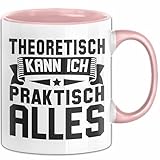 Kollege Tasse Geschenk Theoretisch Kann Ich Praktisch Alles Tasse Geschenkidee (Rosa)