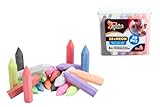 Simba Toys – Straßenmalkreiden Set (20 Stück) im Eimer, 10 Neonfarben und 10 klassische Farben, Outdoor-Kreide für Kinder ab 3 Jahren, abwaschbar, Malkreide für Asphalt, Spielstraße und Hof