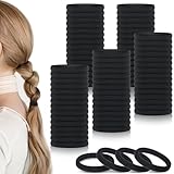 obeoby 100 Stück schwarze Haargummis, nahtlose Haargummis, Pferdeschwanz-Halter, elastisch, Haar-Accessoires für Frauen und Mädchen, 3,8 cm