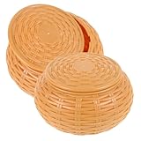 SOPOTUTU 2 Stück Go Box Rund Brettspielkoffer Brettspiel Aufbewahrungsschalen Brettspiel Zubehör Schachbrettkoffer Schachbrett Und Koffer Schachkoffer Khaki Harz