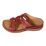 Generisch Sandalen Damen Mit Absatz Damenhausschuhe Hausschlappen Damen Sommersandalen Sommerschuhe Dick Besohlt Breite Füße Orthopädische Sandalen Riemchensandalen Strandschuhe Bequeme Casual