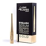 Long4Lashes GOLD 4 ml - Neues Exclusives Wimpernserum, hohe Kapazität - Serum der Superlative -steigert das Wimpernwachstum mit einen Kraftpaket aus pflanzlichen Zutaten | Superstar Formel 4 ml