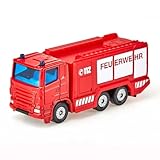 siku 1034, Feuerwehr Tanklöschfahrzeug, Metall/Kunststoff, Rot, Anhängerkupplung
