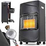 Heidenfeld Gasheizung Inferno GH100 | 𝟑 𝐉𝐀𝐇𝐑𝐄 𝐆𝐀𝐑𝐀𝐍𝐓𝐈𝐄 - 4200 Watt - Heizstrahler - Gasheizung für Innenräume - Gasofen - Gasheizer - Gasflaschen bis 15 Kg - Gasschlauch (Schwarz)