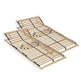 Sleepneo Stabiler Lattenrost 160x200, Federholzrahmen Made in Germany, Lattenrost Kopfteil verstellbar, Lattenrahmen Traglast bis 150Kg, Lattenrahmen Buche, 28 Latten, 7 Komfortzonen