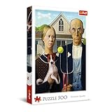 Trefl - American Gothic: Hund Edition - Puzzle 500 Elemente - DIY-Puzzle mit Kunst, Spaß, Klassisches Puzzle für Erwachsene und Kinder ab 10 Jahren