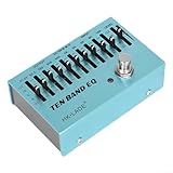 10-Band-EQ-Pedal-Equalizer für Gitarre und Bass-Effektpedal mit True Bypass, kompatibel mit 4, 5 Saiten Bass und 6, 7 Saiten für Gitarren, tragbare Aluminiumschale