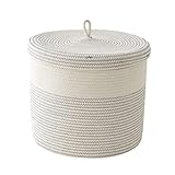 FUNNETOYU Faltbarer Wäschekorb für Schmutzige Kleidung und Organisator für Kinderzimmer Praktischer Aufbewahrungskorb aus Baumwollseil für Schlafzimmer