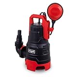 Scheppach DWP400 Schmutzwassertauchpumpe 400W | Fördermenge 9000 L/h | Förderhöhe 6m Eintauchtiefe 7m | Partikelgröße 30mm | für Klar- & Schmutzwasserpumpe | Tauchpumpe mit Saugfunktion flachsaugend