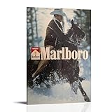 AEUYWQHKEKG Marlboro Poster, ästhetisches Vintage-Wandkunst, Leinwandposter, dekoratives Gemälde, Wohnzimmer, Schlafzimmer, Dekoration, 40 x 60 cm, Rahmenstil
