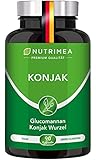 Glucomannan aus Konjak Wurzel | Hochdosiert mit 95% Glucomannan pro Kapsel | Natürliche Ballaststoffe - 90 Kapseln 100% Vegan NUTRIMEA®