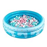 Planschbecken, Ø120x30cm Aufblasbares Kinderpool Babypool Kinderplanschbecken Rund Schwimmbecken Pool Aufblasbare Badewanne Für Outdoor Sommerwasserparty
