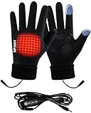 DoeVelisyn Beheizte Thermo Handschuhe Winter 2025 New, 3 Heizstufen USB Beheizte Fahrradhandschuhe Winter mit Touchfunktion für Damen und Herren, Ideal Für Wandern, Camping,BüRo Und AußEnbereich