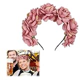 OUDQFCJ Haarreif Blumen Haarkranz Damen Mädchen Trachten Haarschmuck mit Blüten für Hochzeit Karneval Mottoparty oktoberfest oktoberfest deko