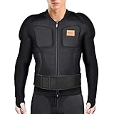 BenKen Skiing Body Short Protector Schutzausrüstung Pad mit Futter Motor Brust Schulter Rückenschutz verstellbare Jacke Damen Herren Obermaterial Gepolsterte (L, Lange Ärmel)