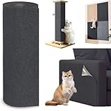 Jyvex 300cmx40cm Katze Kratzmatte Selbstklebend, Kratzbretter Kratzschutz Sofa Katze, Trimmbare Kratzmatte Katzen, DIY Kratzbrett Katze für Katze Bäume Katze Wand Möbel und Couch Schutz (Dunkelgrau)