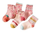 Pink Cotton Baby Girl Socks 5 Pairs Cute Toddler Girl Socks with Handles