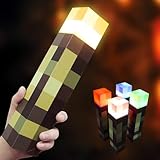 Dhqkqg LED Fackel Wandlampe, Wall Fackel Nachtlicht 28cm mit Sound, USB wiederaufladbar für Nachttischlampe, 4 Farben, Ton und Licht Flamme Nachahmen, Geschenk für Gamer