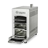 tepro Steakgrill Toronto, Keramikgrill-Infrarot Brenner / Gasgrill mit 3 kW Leistung, max. 800 Grad Gas, Piezozündung, Maße ca. 23 x 56 x 40,5 cm, Silber