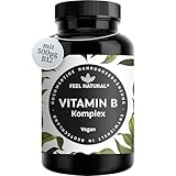 Vitamin B Komplex hochdosiert - 180 vegane Kapseln - Alle 8 B-Vitamine (B1, B2, B3, B5, B6, B7, B9, B12) - 500µg Vitamin B12 - bio-aktive Vitamin B-Formen - laborgeprüft, in Deutschland produziert