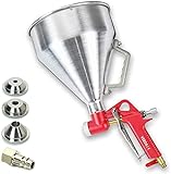 Trichterpistole 6L mit 3 Düsen Spritzpistole Putzmeister Aluminiumtrichter Putzpistole für professionelle Anwendungen, Putzhexe, Spritzgerät für Putz und Farbe, Profi SN300