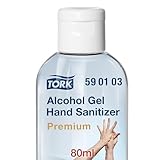 Tork Händedesinfektionsgel, Desinfektionsmittel für die Hände, Reisegröße für unterwegs, Premium, 24 x 80 ml, 590103