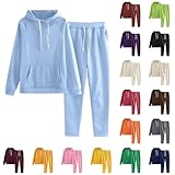 YEBIRAL Jogginganzug Damen Set Trainingsanzug Sportanzug 2 Teilig Hosenanzug Sportlich Hoodie und Hose Langarm Hausanzug Loungewear Sets Kuschelig Tracksuit Sportoutfit Sweatshirt