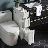 Schmaler Badezimmer-Bodenschrank mit herausnehmbaren Schubladen, wasserdichter Aufbewahrungsturm auf Rollen, schmaler Seiten-Aufbewahrungs-Organizer für Schlafzimmer und Wohnzimmer