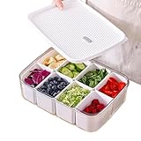 Sirseon Unterteiltes Snack-Serviertablett – 8 Fächer Obstsalat-Aufbewahrungsbox – tragbarer Gewürz-Organizer für Süßigkeiten, trockene Chili, Obstsalat