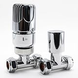 15 mm STR Westherm Classic TRV Doppelpack Chrom – gerade Heizkörperventile, Thermostatsteuerung, langlebiger Messingkörper