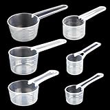 6 Stück Messlöffel Set, Dosierlöffel 5g, 7.5g, 10g, 15g, 20g, 25g Messlöffel Gramm Transparent mit Skala Scoop für Backen Küche, Dosier-löffel für Kaffee Waschpulver Dosierer Proteinpulver