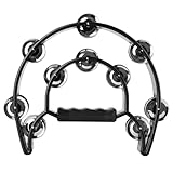 Tambourine, Hand Tambourin, Double Row Tamburin, Schlaginstrument, Half Moon Tambourine, Kinder Musikinstrumente, Rhythmusinstrumente Kinder, für Hochzeiten, Partys, Clubs, Ktv, Schwarz